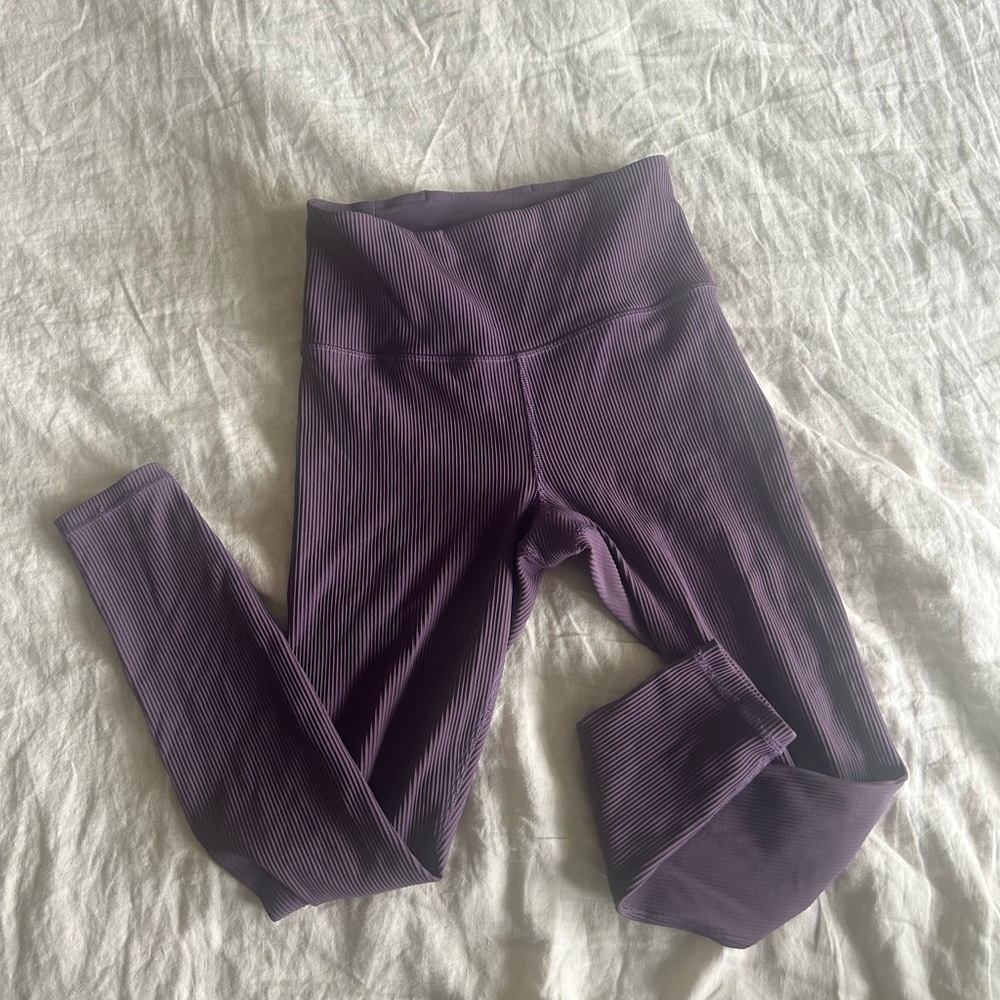 Athleta ribbed leggings purple size S